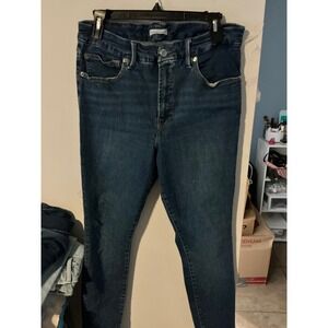Good American Good Legs Skinny Jeans Dark Wash Blue High Rise Denim Size 14/32